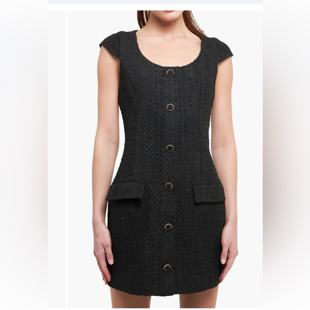 Black tweed dress Endless Rose